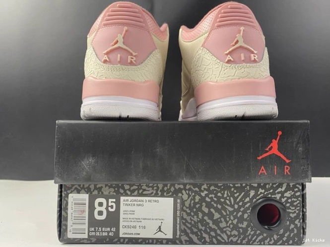 1st Kicks Pink 3 Jordan Retro CK9246-116 Air (W) Rust Sail 0731